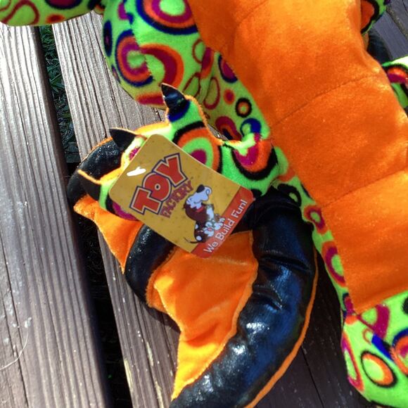 2009 Toy Factory Neon Dragon Plush 16” Psychedelic‎ Orange Wings w/Tag - Picture 6 of 7